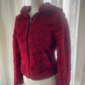 Cozy Red Faux Fur Jacket